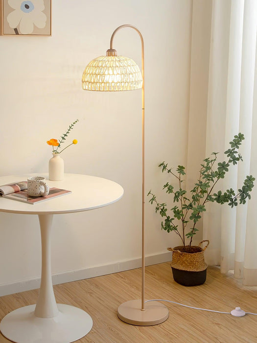 Rattan Arch Floor Lamp-DWHOME