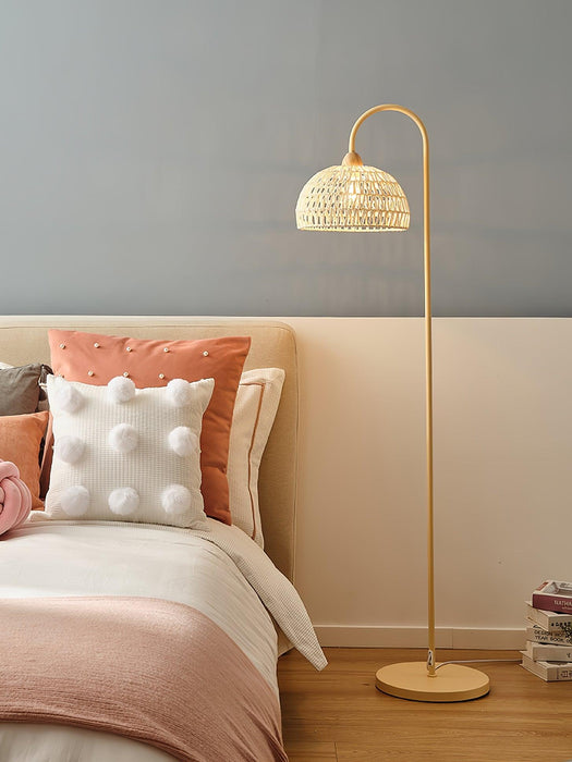 Rattan Arch Floor Lamp-DWHOME