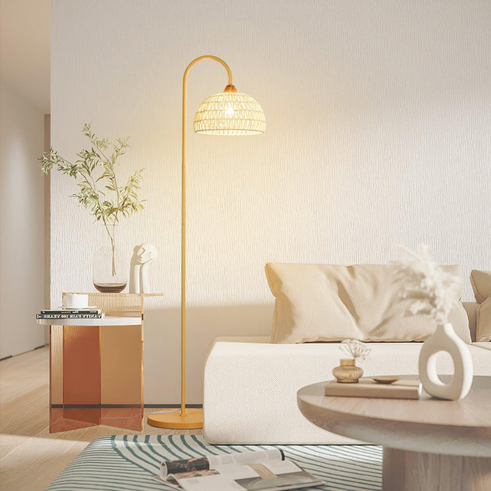 Rattan Arch Floor Lamp-DWHOME