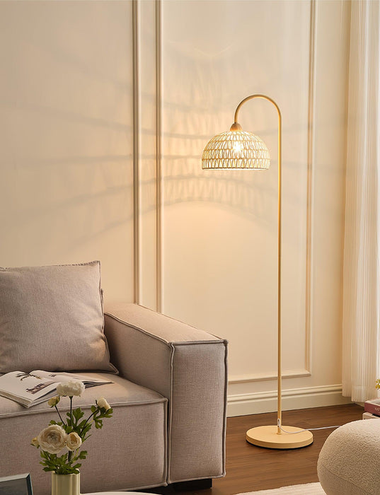 Rattan Arch Floor Lamp-DWHOME
