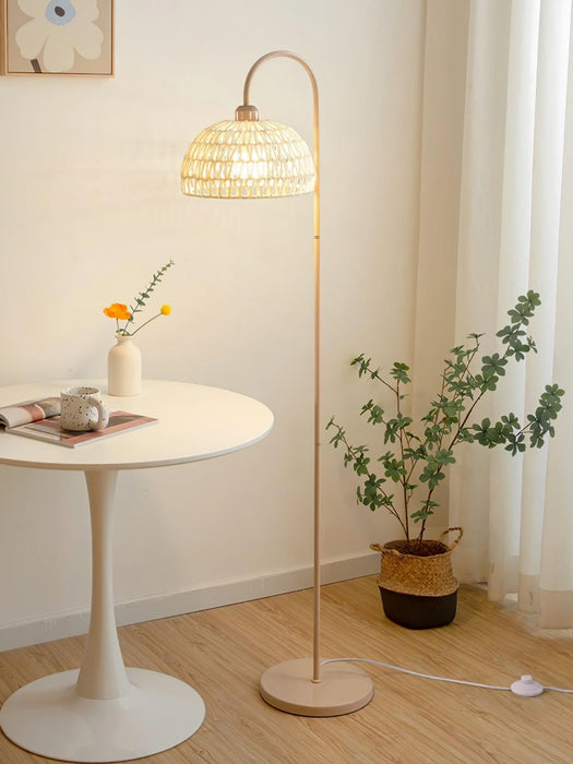 Rattan Arch Floor Lamp-DWHOME