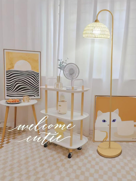 Rattan Arch Floor Lamp-DWHOME