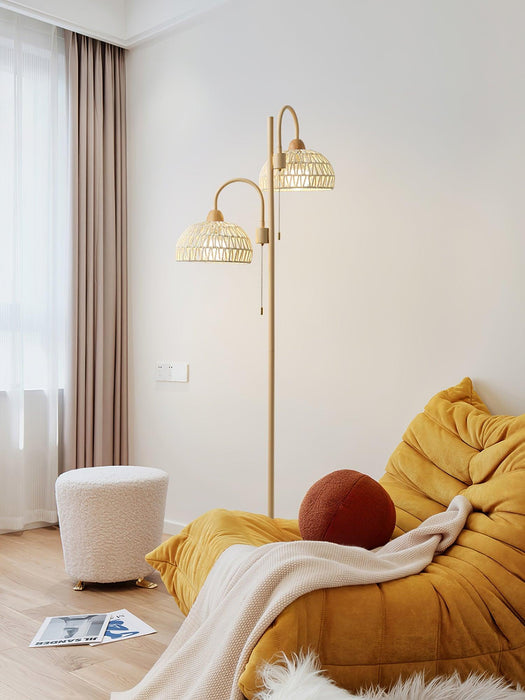 Rattan Arch Floor Lamp-DWHOME