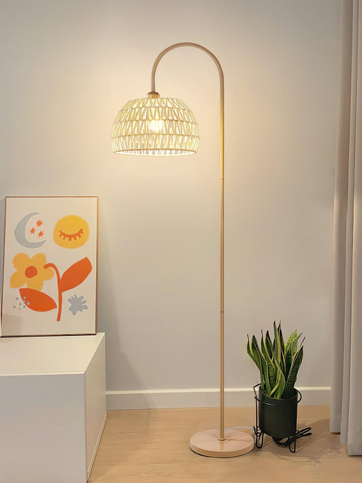 Rattan Arch Floor Lamp-DWHOME