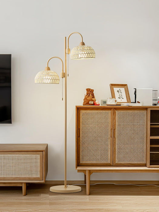 Rattan Arch Floor Lamp-DWHOME