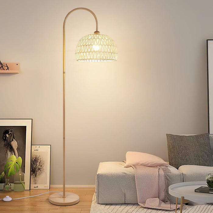 Rattan Arch Floor Lamp.