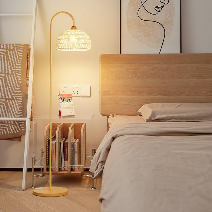 Rattan Arch Floor Lamp-DWHOME