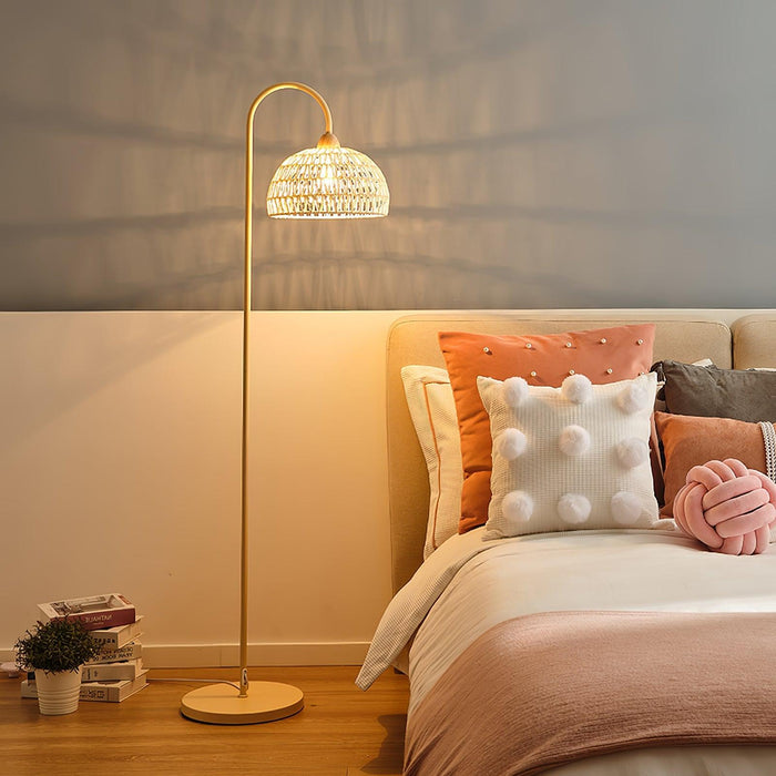 Rattan Arch Floor Lamp-DWHOME