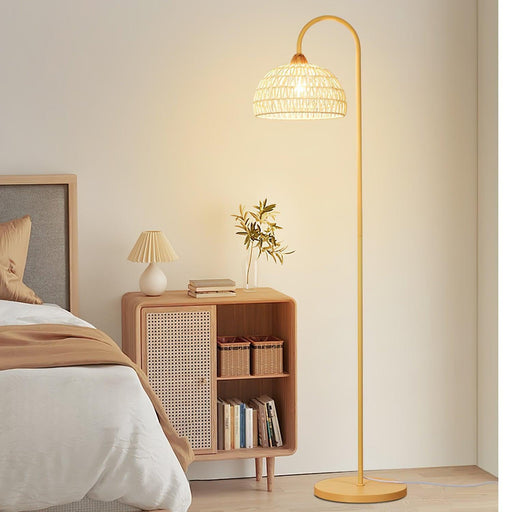 Rattan Arch Floor Lamp-DWHOME