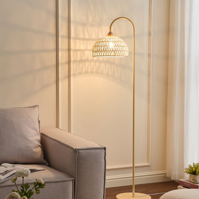 Rattan Arch Floor Lamp