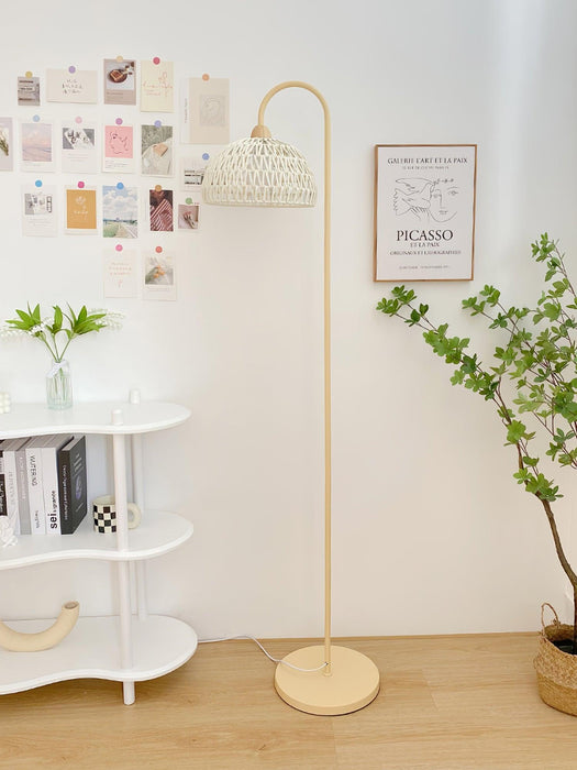 Rattan Arch Floor Lamp-DWHOME