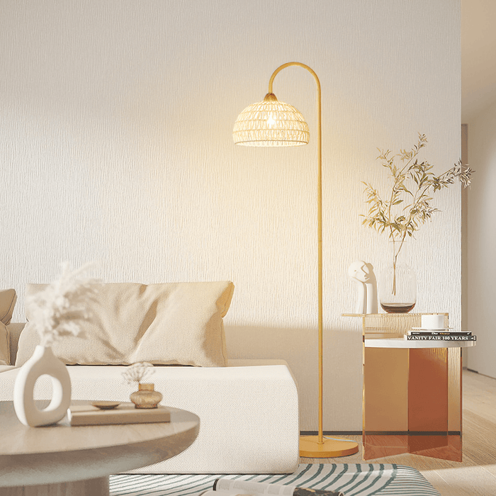 Rattan Arch Floor Lamp.