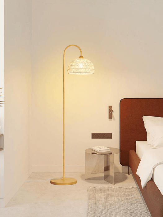 Rattan Arch Floor Lamp.