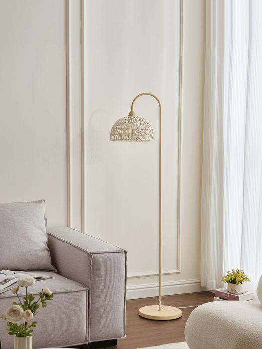 Rattan Arch Floor Lamp.