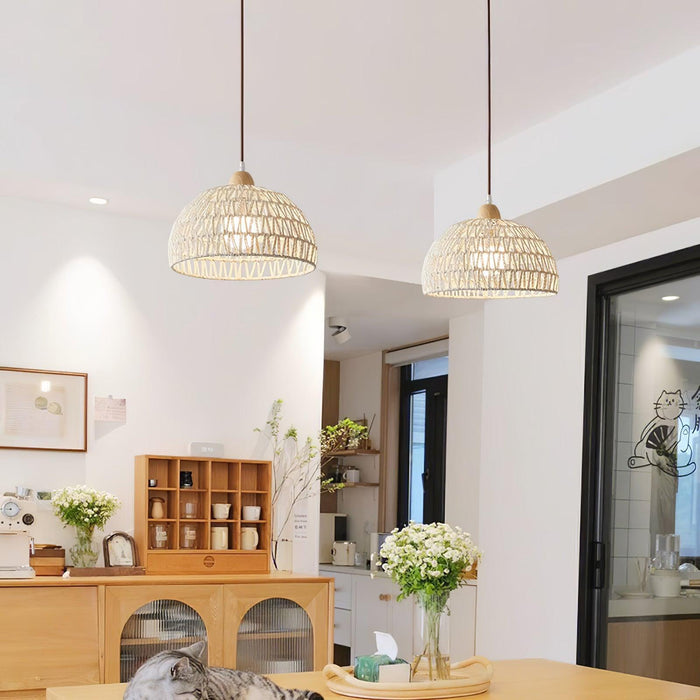 Rattan Arch Pendant Lamp-DWHOME