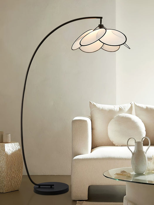 Rattan Bloom Arc Floor Lamp-DWHOME
