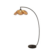 Rattan Bloom Arc Floor Lamp-DWHOME