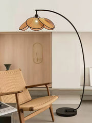 Rattan Bloom Arc Floor Lamp-DWHOME