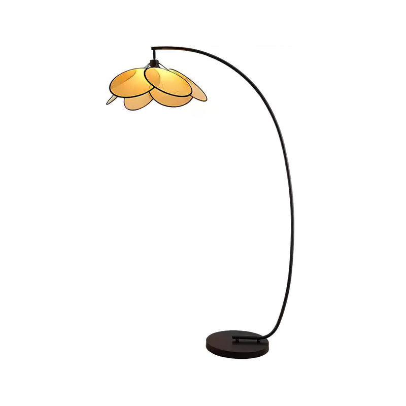 Rattan Bloom Arc Floor Lamp-DWHOME