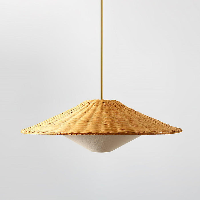 Rattan Hat Pendant Light.