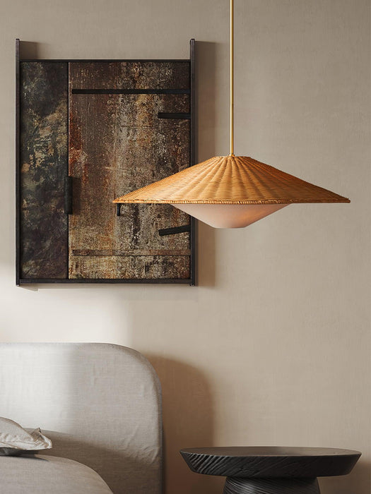 Rattan Hat Pendant Light.