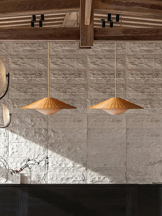 Rattan Hat Pendant Light-DWHOME