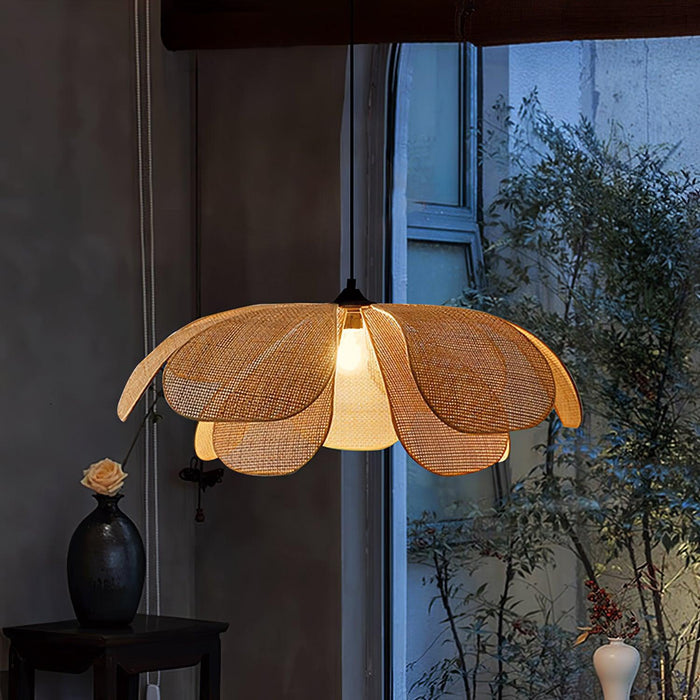 Rattan Petal Pendant Lamp.