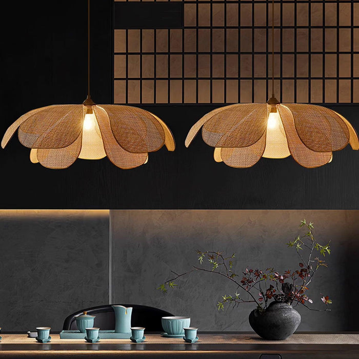 Rattan Petal Pendant Lamp - DWHOME