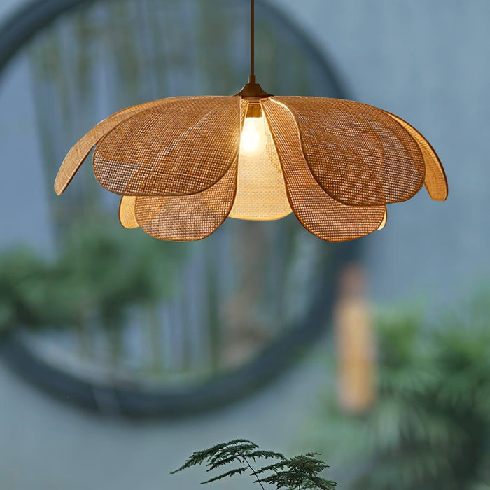 Rattan Petal Pendant Lamp.