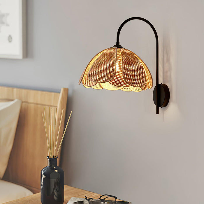 Rattan Petal Wall Lamp.