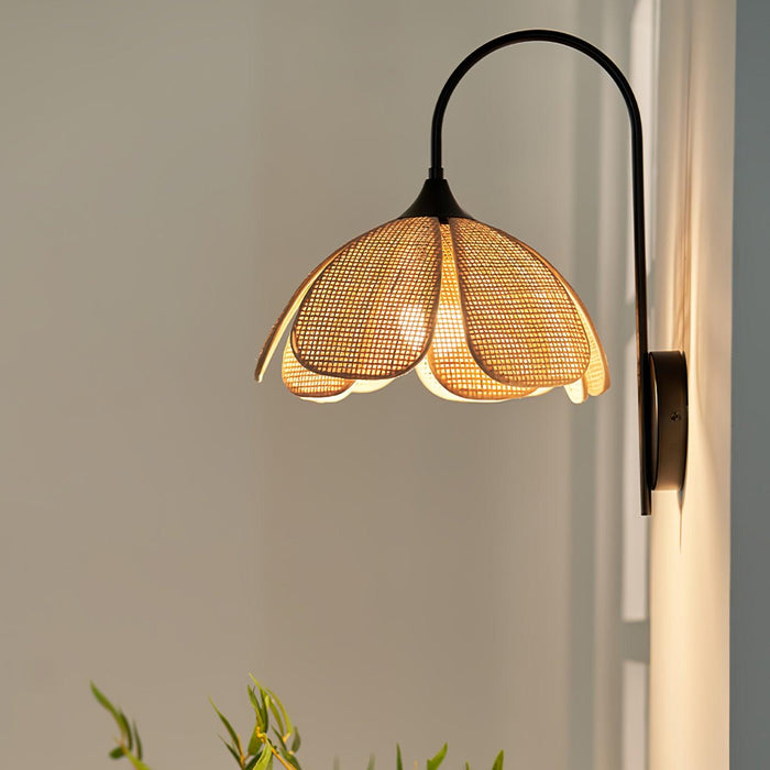 Rattan Petal Wall Lamp.