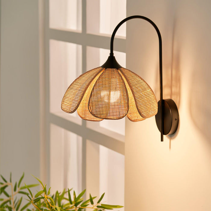 Rattan Petal Wall Lamp.