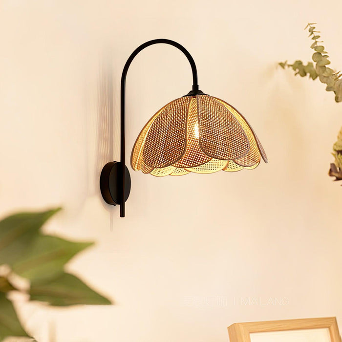 Rattan Petal Wall Lamp.