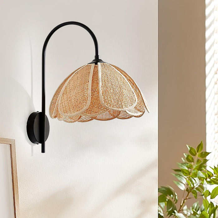 Rattan Petal Wall Lamp.