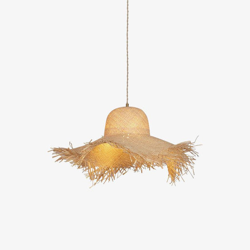 Rattan Straw Hat Pendant Light.