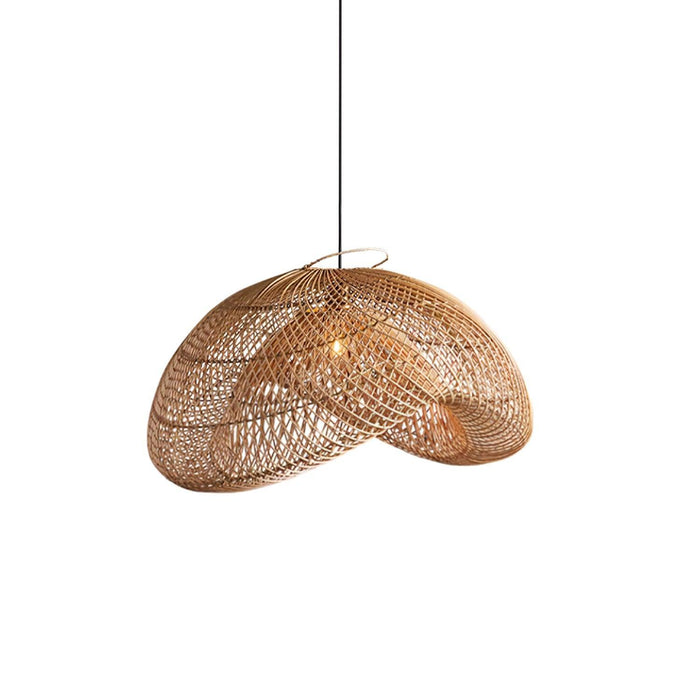 Rattan Wave Pendant Light-DWHOME
