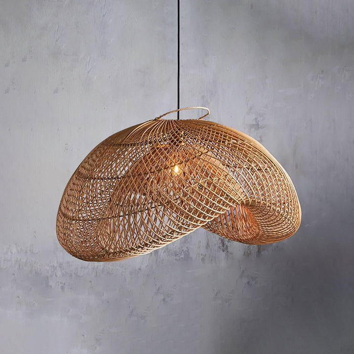 Rattan Wave Pendant Light.