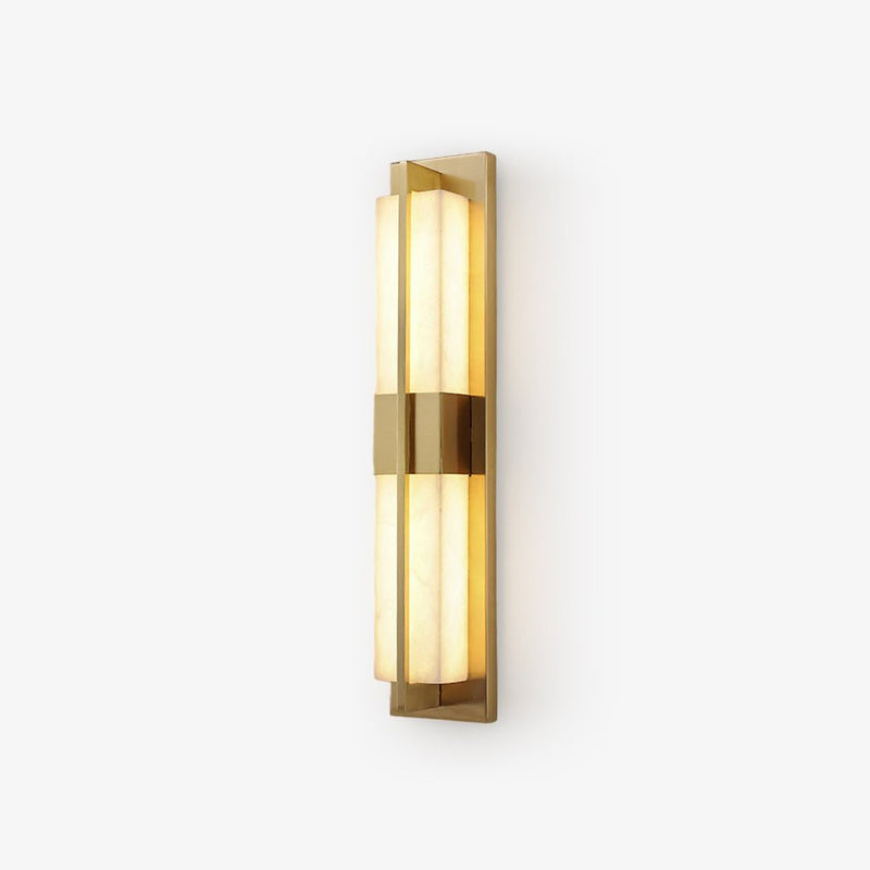 Rectangular Alabaster Brass Wall Sconce-DWHOME