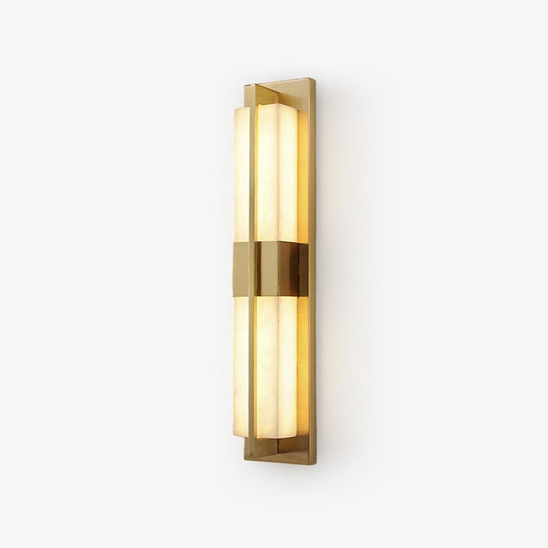 Rectangular Alabaster Brass Wall Sconce-DWHOME
