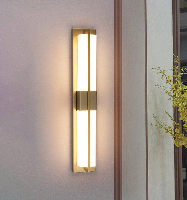 Rectangular Alabaster Brass Wall Sconce - DWHOME