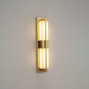 Rectangular Alabaster Brass Wall Sconce-DWHOME