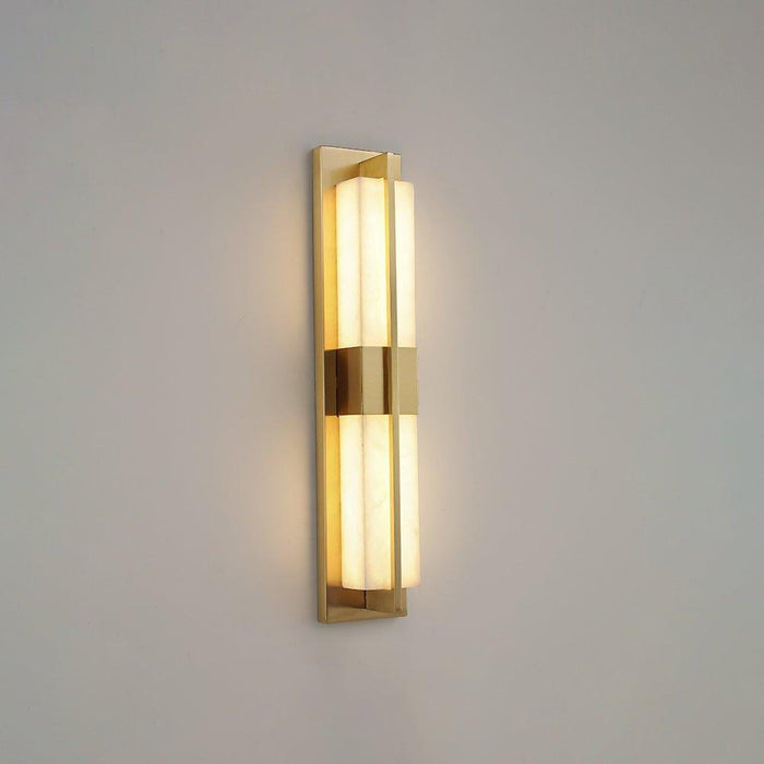 Rectangular Alabaster Brass Wall Sconce - DWHOME