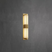 Rectangular Alabaster Brass Wall Sconce-DWHOME