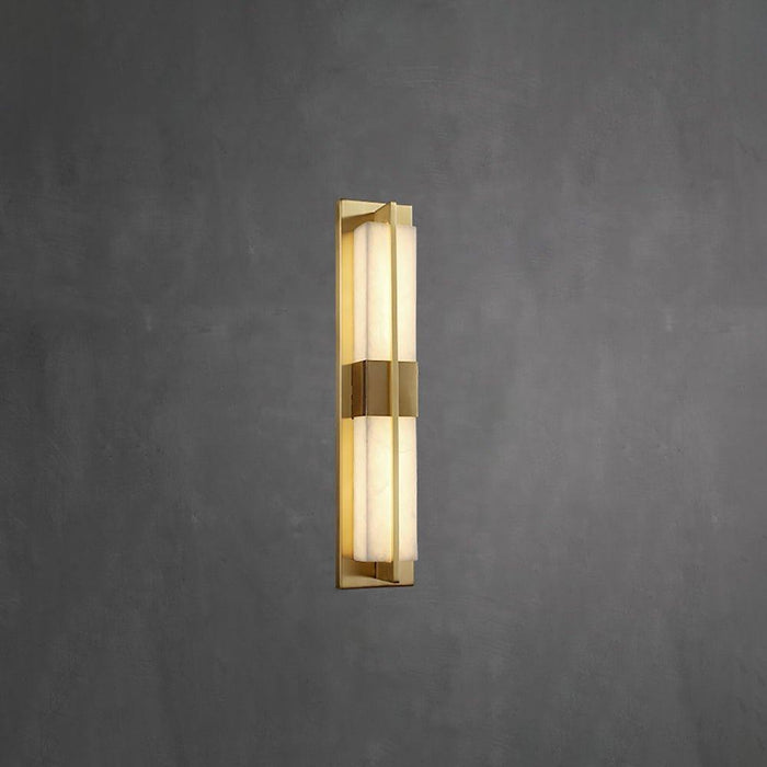 Rectangular Alabaster Brass Wall Sconce - DWHOME