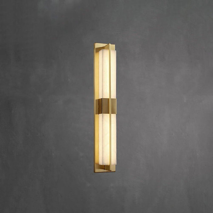 Rectangular Alabaster Brass Wall Sconce - DWHOME