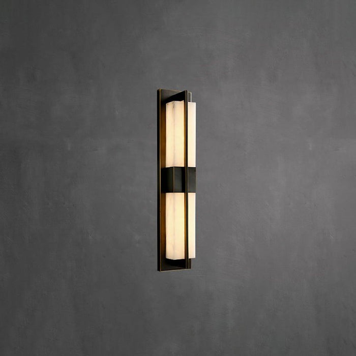 Rectangular Alabaster Brass Wall Sconce - DWHOME