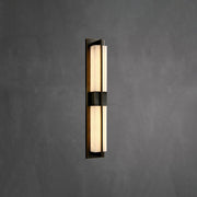 Rectangular Alabaster Brass Wall Sconce-DWHOME