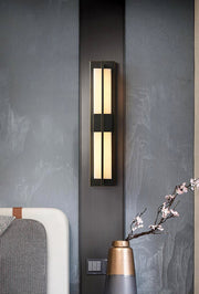Rectangular Alabaster Brass Wall Sconce-DWHOME