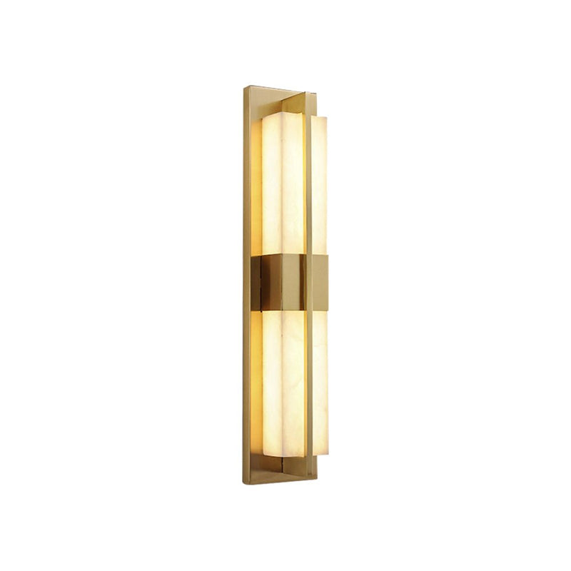 Rectangular Alabaster Brass Wall Sconce-DWHOME