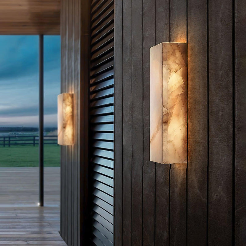 Rectangular Alabaster Wall Sconce-DWHOME